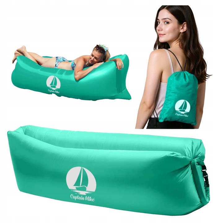 WYTRZYMAŁY Materac DMUCHANY Lazy Bag Leżak NA PLAŻĘ AIR SOFA Captain Mike