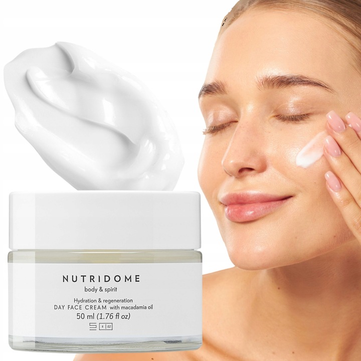 KREM do TWARZY na dzień NAWILŻAJĄCY olejem MAKADAMIA regeneracja NUTRIDOME