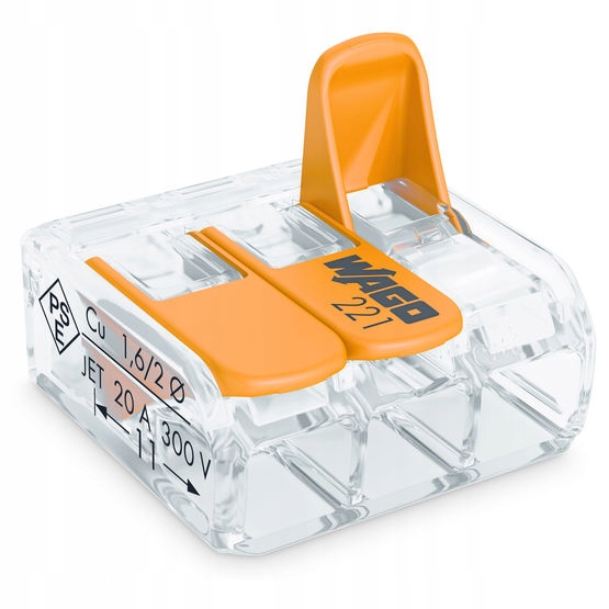 WAGO SZYBKOZŁĄCZKA DRUT/LINKA 3x4mm 221-413 100 szt