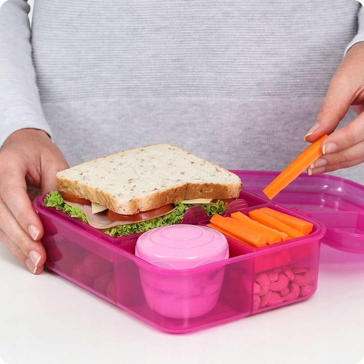 LUNCH BOX ŚNIADANIÓWKA SISTEMA POJEMNIK BOX BENTO 1650ml Z PRZEGRÓDKAMI SOS