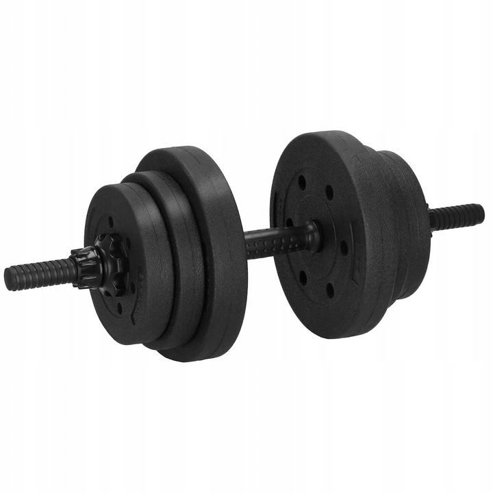 Hantle regulowane bitumiczne zestaw hantli ćwiczeń 2x15kg gryf+ kettle 30kg