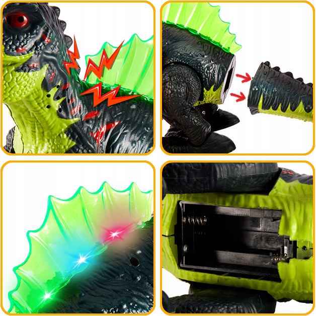 DINOZAUR REX WIELKI ŚWIECI RYCZY CHODZI ZIEJĄCY PARĄ DUŻY XXL INTERAKTYWNY