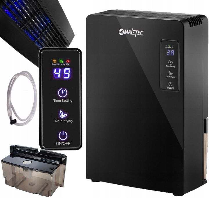 Osuszacz Powietrza Mocny 90W Pochłaniacz Wilgoci Cichy Wydajny Zbiornik 2,2