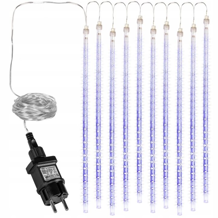 NIEBIESKIE LAMPKI SOPLE PADAJĄCY ŚNIEG 480 LED METEORYT 50 CM