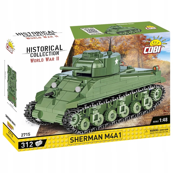 Klocki COBI-2715 HC WWII SHERMAN M4A1 312 KL.