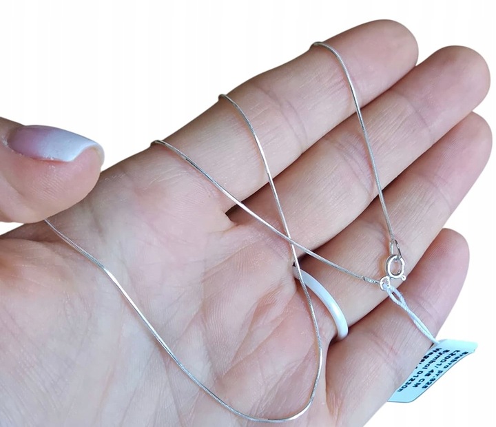 ŁAŃCUSZEK SREBRNY DLA KOBIETY LINKA ŻMIJKA DAMSKI WŁOSKA 50CM ZE SREBRA 925