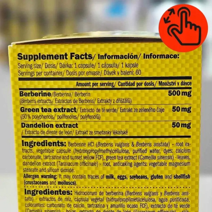 BERBERYNA HCL niski poziom cukru glukozy - odchudzanie - Amix Berberine HCL