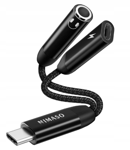 ADAPTER USB C JACK 3,5mm PD USB C 2W1 NIMASO