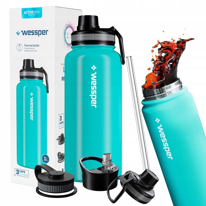 Kubek termiczny dla dzieci do szkoły termos na herbatę wymienne ustniki 1l