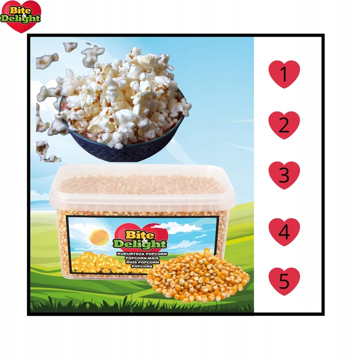 POPCORN KUKURYDZA ZIARNO DO PRAŻENIA BEZ SOLI 99,8% OTWARTYCH ZIAREN 4kg