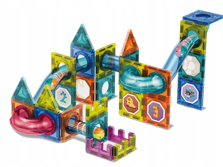KLOCKI MAGNETYCZNE KONSTRUKCYJNE TOR KULKOWY KULODROM 3D 42 EL