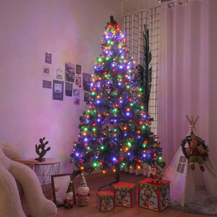 LAMPKI CHOINKOWE 300 LED MULTIKOLOR ŚWIATEŁKA WEWNĘTRZNE ZEWNĘTRZNE PREMIUM