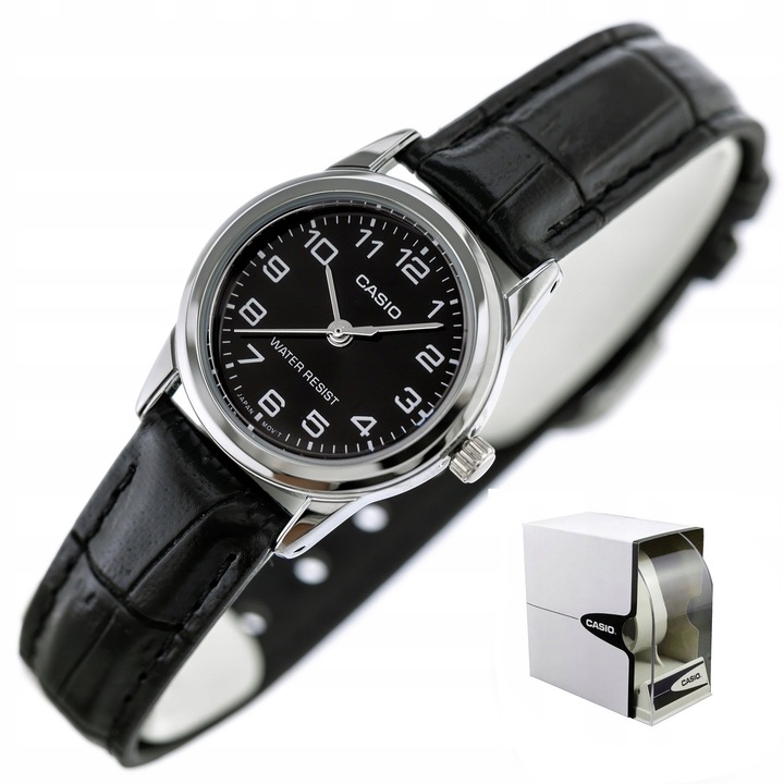 ZEGAREK DAMSKI CASIO LTP-V001L cyfry skórzany + BOX +GRAWER