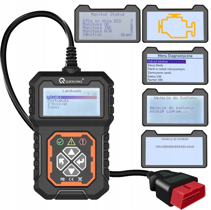 TESTER DIAGNOSTYCZNY INTERFEJS OBD SKANER 2025 PL OSOBOWE KASOWANIE BŁĘDÓW