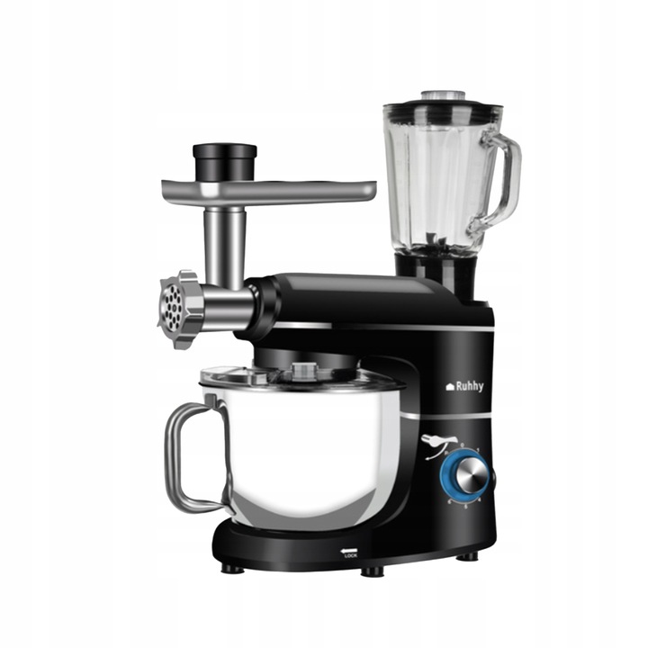 ROBOT KUCHENNY PLANETARNY MIKSER CZARNY MASZYNKA DO MIELENIA MIĘSA BLENDER