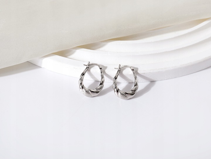 Srebrne kolczyki angielskie koła rodowane srebro próba 925 oryginalne