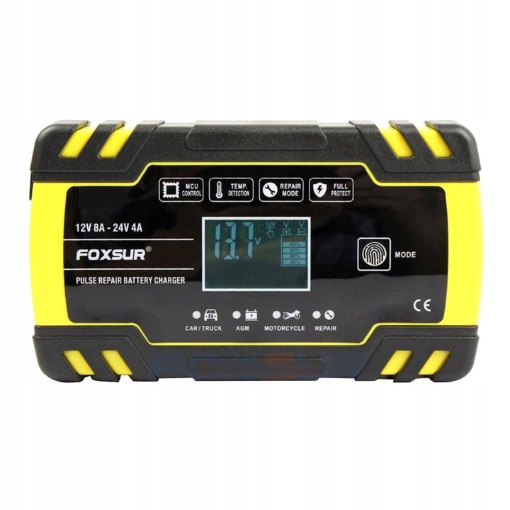 PROSTOWNIK Mikroprocesorowy SAMOCHODOWY DO AKUMULATORÓW 12V 24V 8A AGM