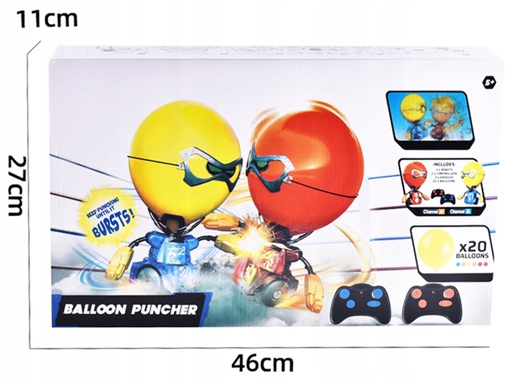 Auto Roboty Walczące Zdalnie Sterowane Balony + 2 Piloty + Zestaw 20 Balon