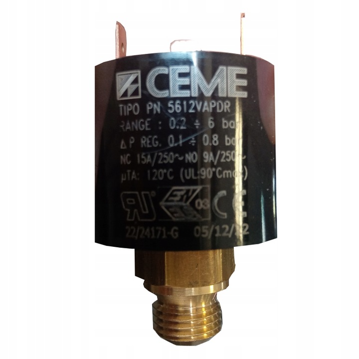 Czujnik regulator ciśnienia presostat CEME 1/4" Comel A0072, Alux