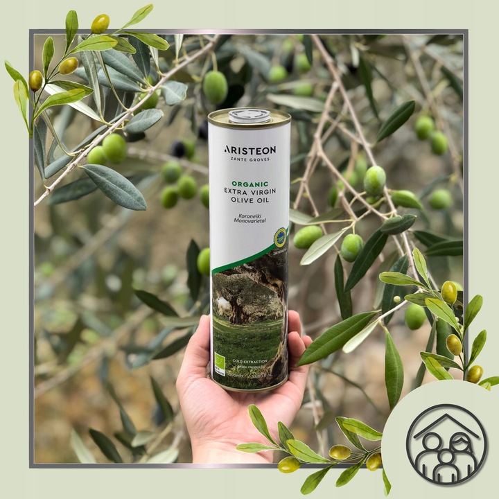Oliwa z oliwek BIO extra virgin GRECKA 1 litr TŁOCZONA NA ZIMNO Aristeon