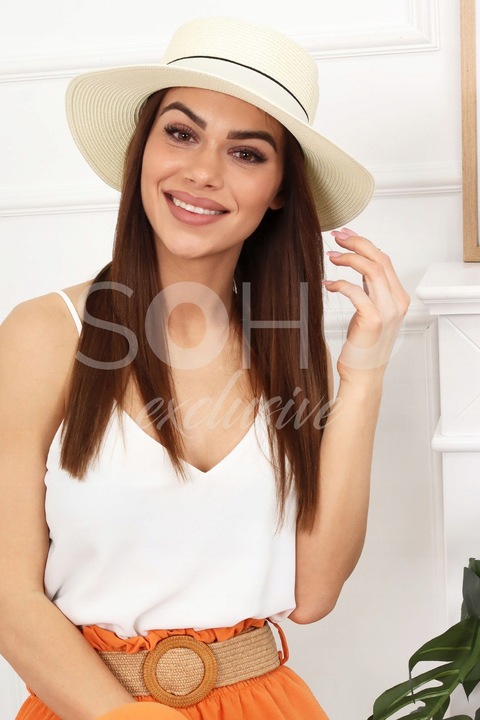 KAPELUSZ SŁOMKOWY LETNI PLAŻOWY MODNY KOBIECY DAMSKI KOBIECY KOLORY 2370