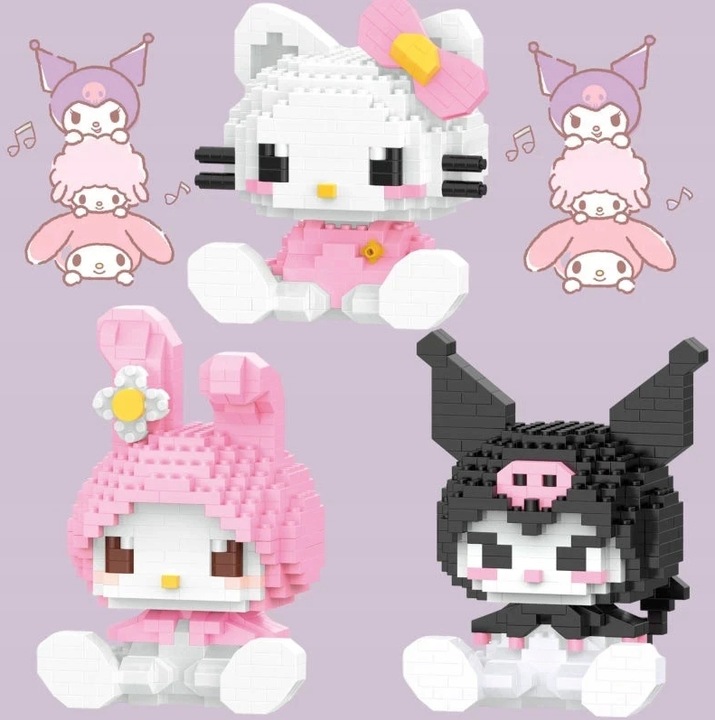 Klocki Hello Kitty Sanrio Figurka My Melody Box Pudełko 406 elementów