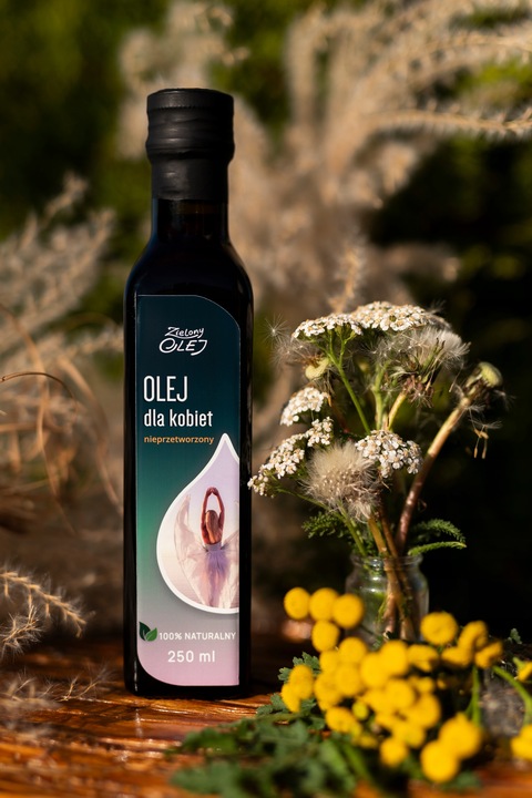 OLEJ DLA KOBIET 250ml nierafinowany len +wiesiołek + dzika róża + rokitnik