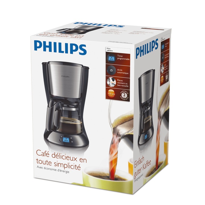 Ekspres przelewowy do kawy Philips HD 7459/20 1,2L szklany dzbanek