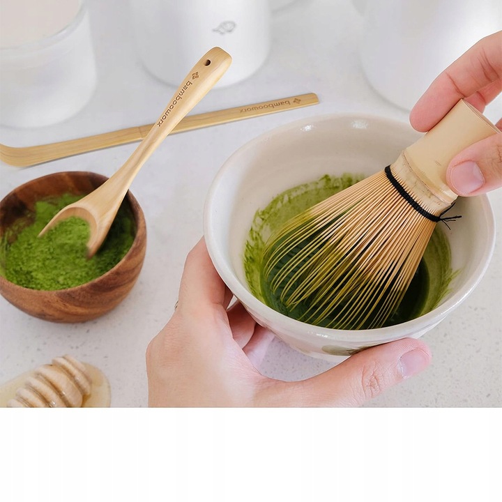 ZESTAW DO HERBATY MATCHA, ZESTAW MIOTEŁKA MATCHA, Z TRZEPACZKĄ 4W1 CERAMIKA