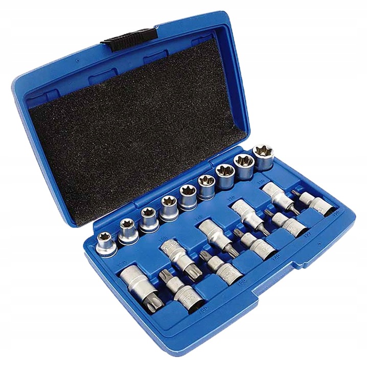 SILVER ZESTAW NASADEK TORX NASADKI KLUCZE NASADOWE E-TORX 1/2 19E SK-019-03