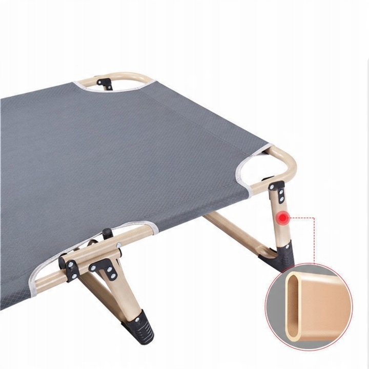 Łóżko Polowe Turystyczne Wędkarskie Leżak Składany z Materacem 194 cm