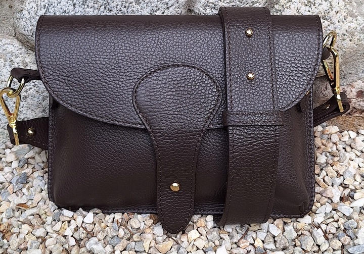 Torebka włoska nerka listonoszka MAXI DUŻA WERSJA zamek Vera Pelle