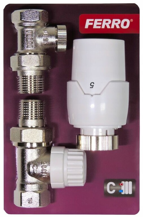 ZESTAW TERMOSTATYCZNY FERRO GŁOWICA+ZAWORY PROSTY ZTM20