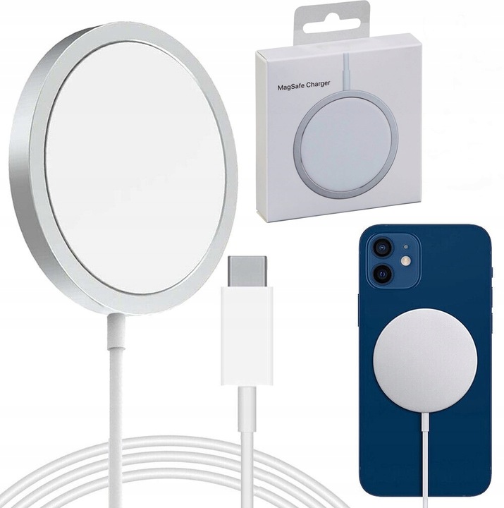 ŁADOWARKA MAGSAFE INDUKCYJNA DO IPHONE 11 12 13 14 15 QI TYP C SIECIOWA 15W