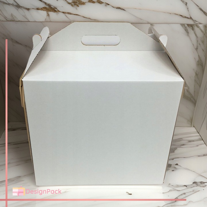 Pudełko na tort 30x30x28cm + Podkład 30 cm styrodurowy biały