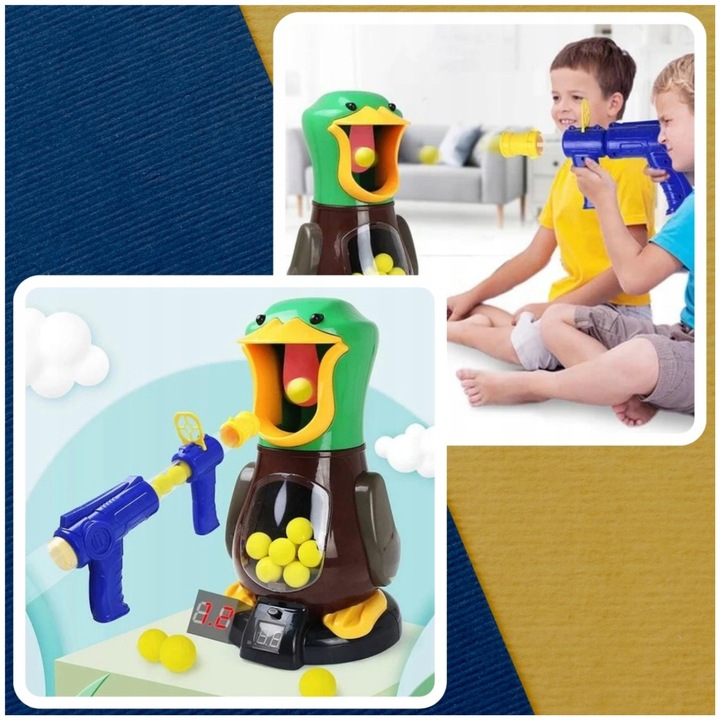 GŁODNA KACZKA STRZELANIE DO CELU PISTOLET ZABAWKOWY 2X GRA ZRĘCZNOŚCIOWA