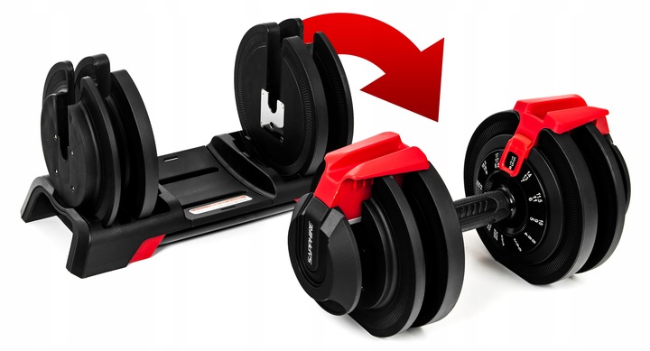 HANTEL regulowany KETTLEBELL 2w1 HANTLA 2KG-24KG zestaw 1x hantle SYSTEM