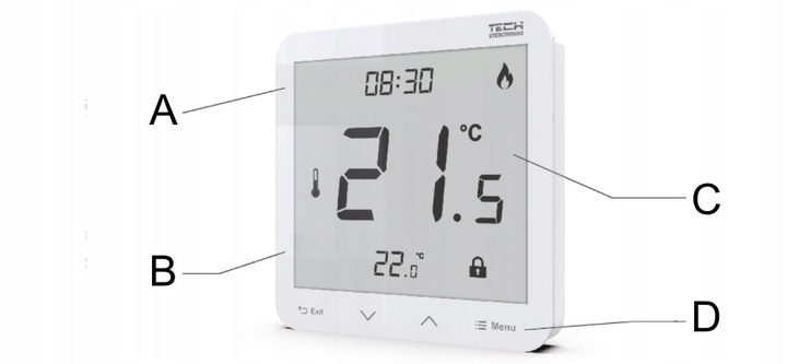 STEROWNIK REGULATOR TERMOSTAT POKOJOWY BIAŁY R-12S DO LISTWY L-X WG.11.0669