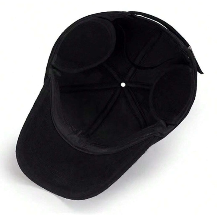 CIEPŁA CZAPKA ZIMOWA MĘSKA Z DASZKIEM SOLIDNA CHOWANE NAUSZNIKI NA ZIMĘ