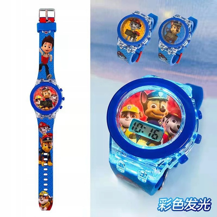 zegarek dziecięcy chłopięcy PSI PATROL dla chłopca dzieci LED chase ŚWIATŁO