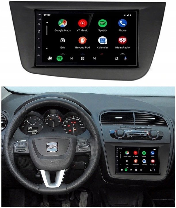 RADIO 2 DIN ANDROID AUTO CARPLAY RDS USB AUX SEAT LEON 2004-2012