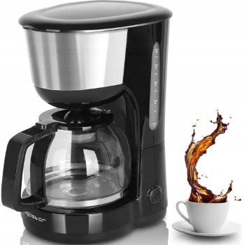 PRZELEWOWY EKSPRES DO KAWY 1,25 l Aigostar Chocolate Szklany Sitko 1000W