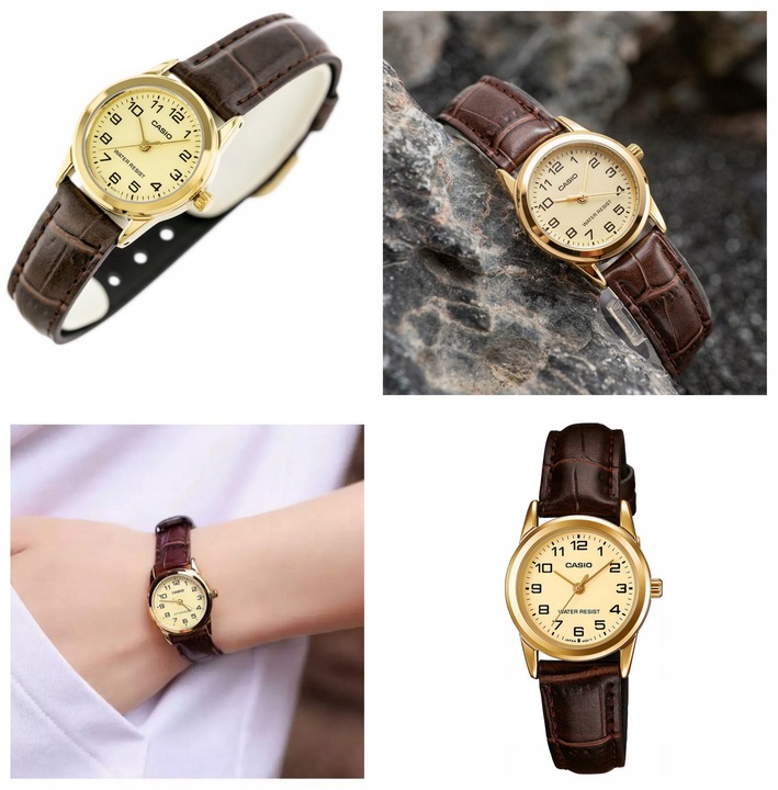 ZEGAREK DAMSKI CASIO LTP-V001L cyfry skórzany + BOX +GRAWER