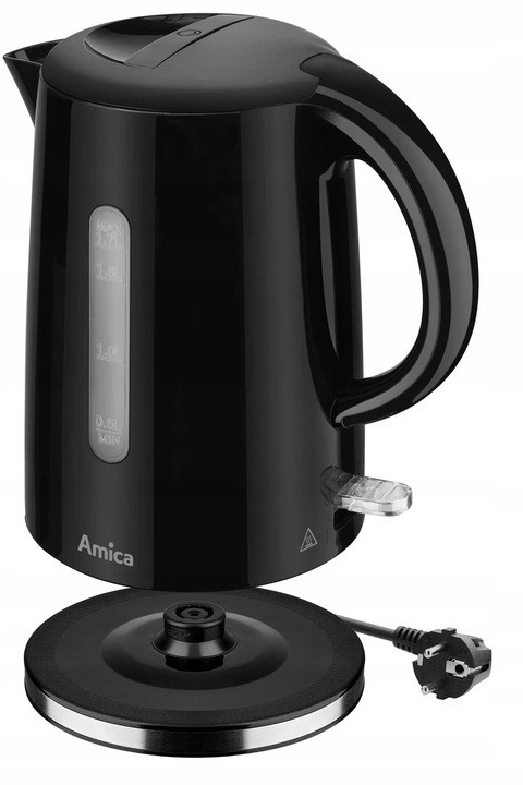 CZAJNIK ELEKTRYCZNY AMICA KF1002 CZARNY 1,7L 2200W FILTR ANTYWAPIENNY STRIX