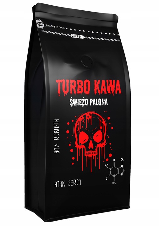 TURBO Kawa ziarnista Do ekspresu 1kg 90% Robusta 10% Arabica ATAK SERCA