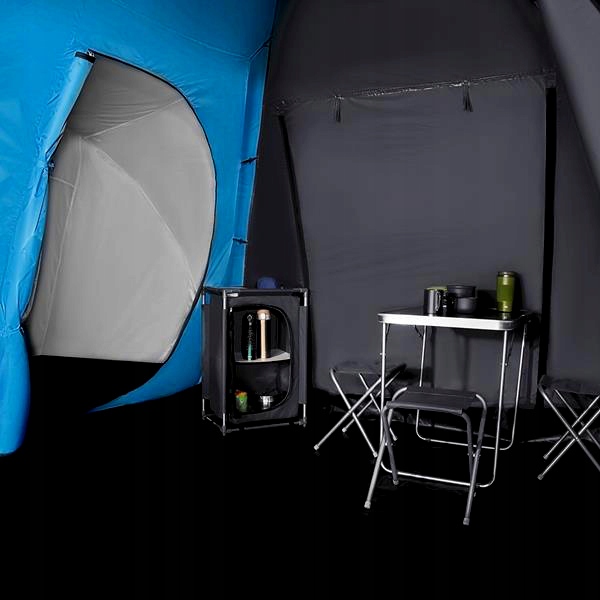 Turystyczny Namiot Kempingowy Duży Z 2 Wejściami 2 Sypialnie 6 osób SOLIDNY