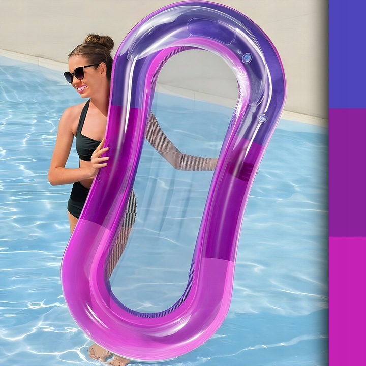 MATERAC DMUCHANY Z SIATKĄ DO PŁYWANIA LEŻAK PLAŻOWY NA BASEN HAMAK WODNY