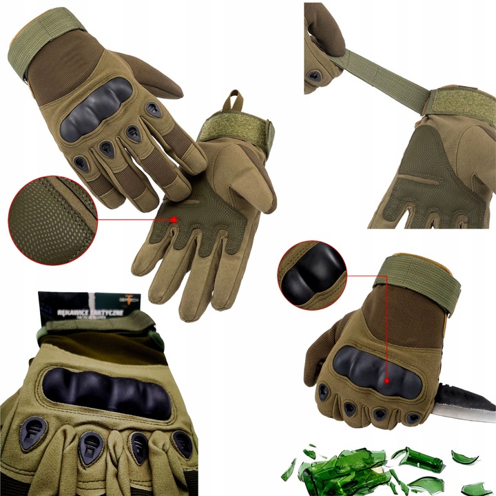 RĘKAWICE TAKTYCZNE WOJSKOWE Mocne Rękawiczki WZMOCNIONE SURVIVAL GERTECH XL