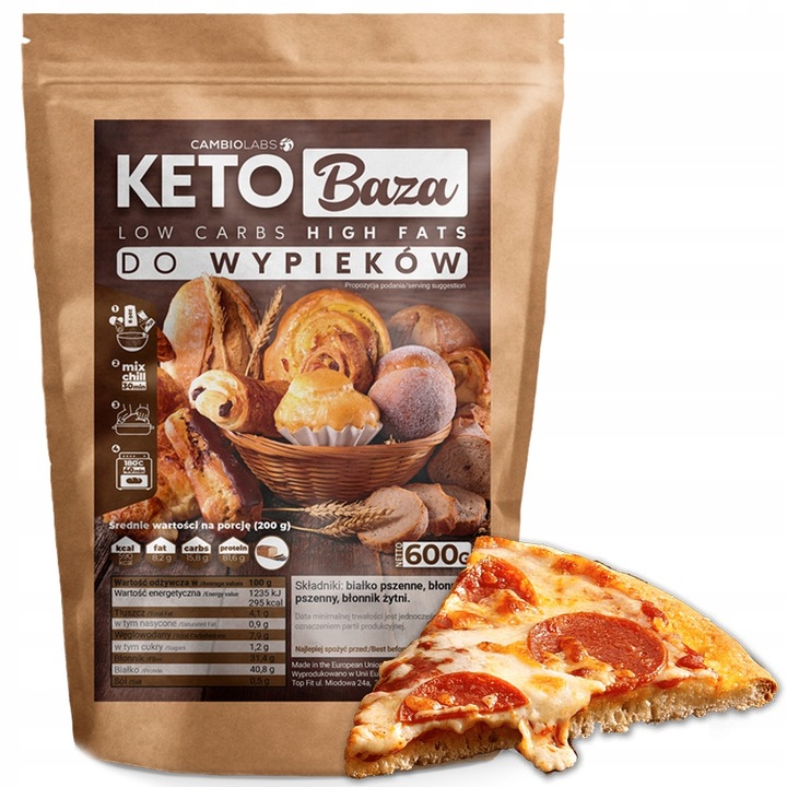 MIESZANKA KETO CHLEBOWA, BAZA DO WYPIEKÓW Chleb, pizza, bułki, pieczywo