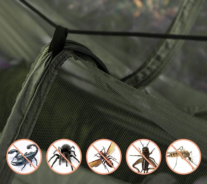 HAMAK DWUOSOBOWY TURYSTYCZNY Z MOSKITIERĄ BIWAK SURVIVAL WYTRZYMAŁY MOCNY